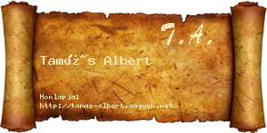 Tamás Albert névjegykártya