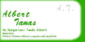 albert tamas business card