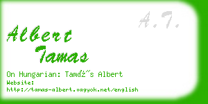 albert tamas business card